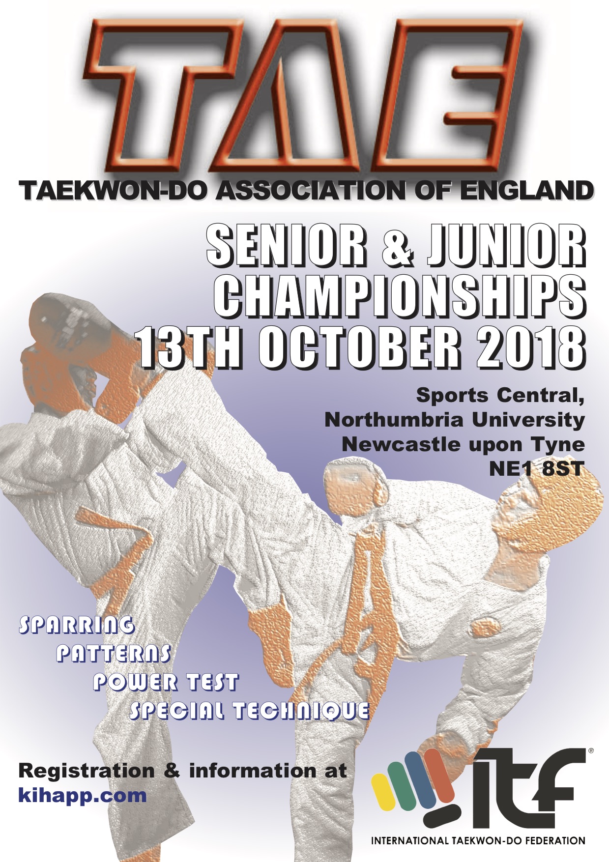 10th Annual TAE Senior/Junior Championships Saturday 13th October 2018