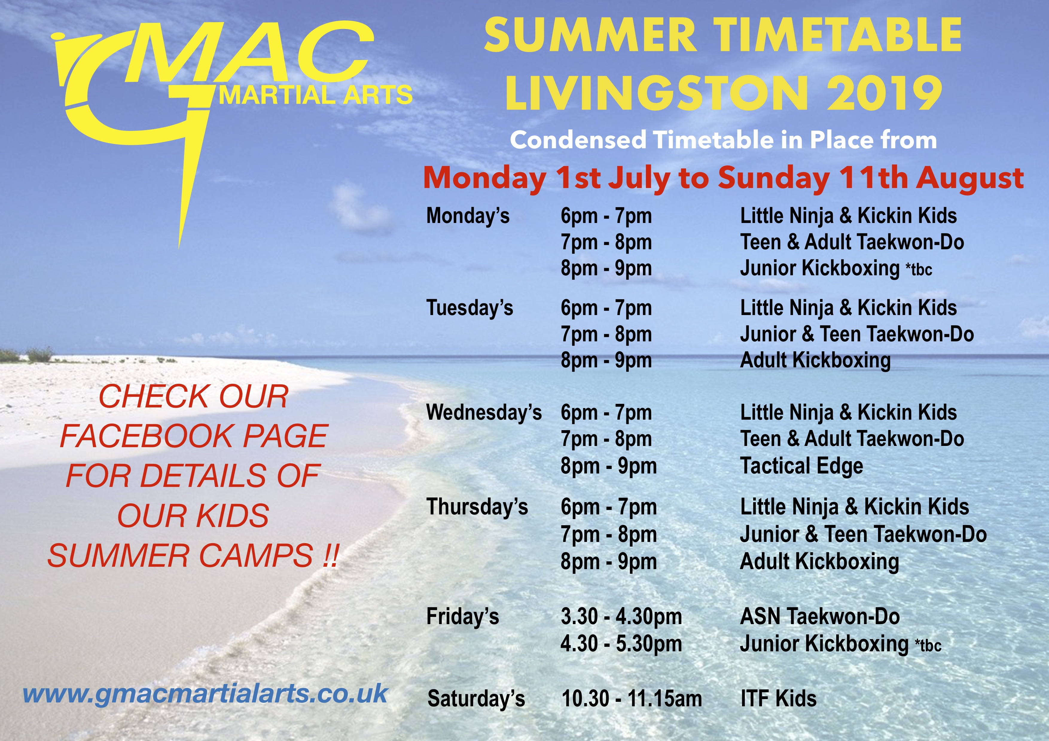 Livingston Summer Timetable 2019